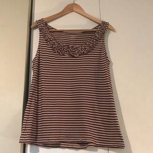 Loft Purple Striped Tank Top
